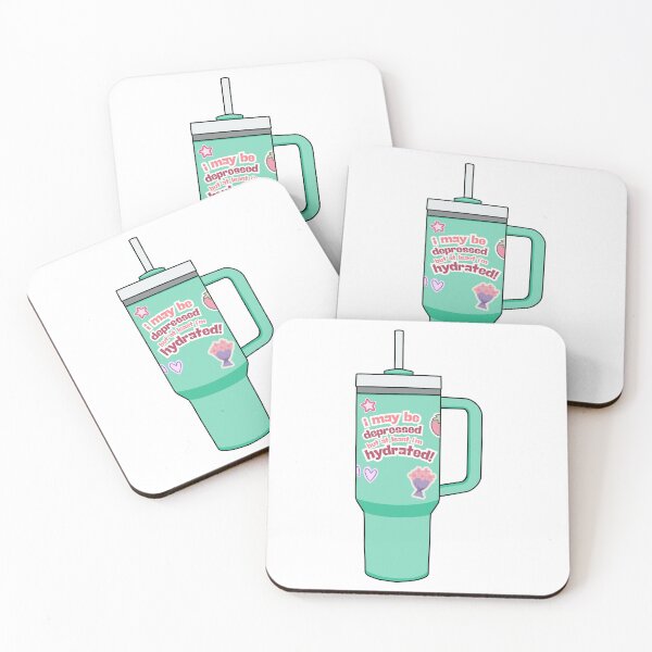 Item preview, Depressed but Hydrated Water Tumbler Stickers designed and sold by hannahcreid.