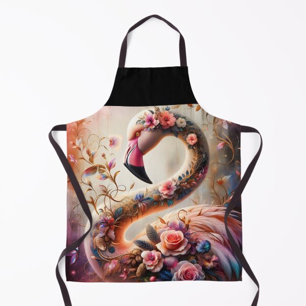 Item preview, Delicate pastel pink floral flamingo art designed and sold by EmeraldeaArt.