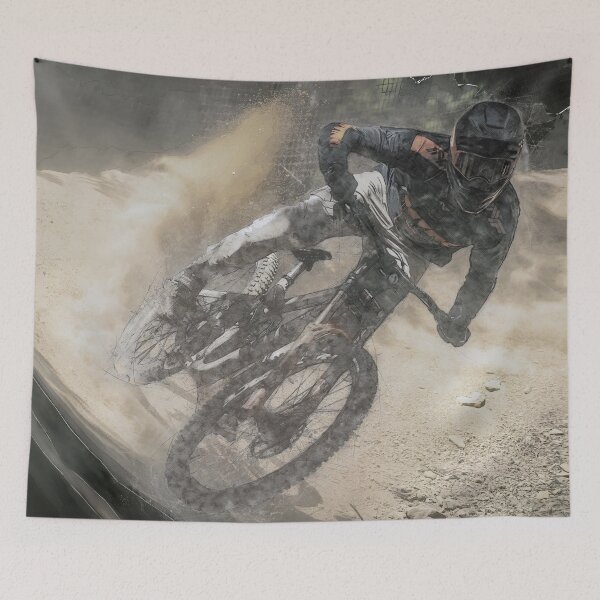 Item preview, Downhill MTB Racing Digital Art Print designed and sold by nahinuke.
