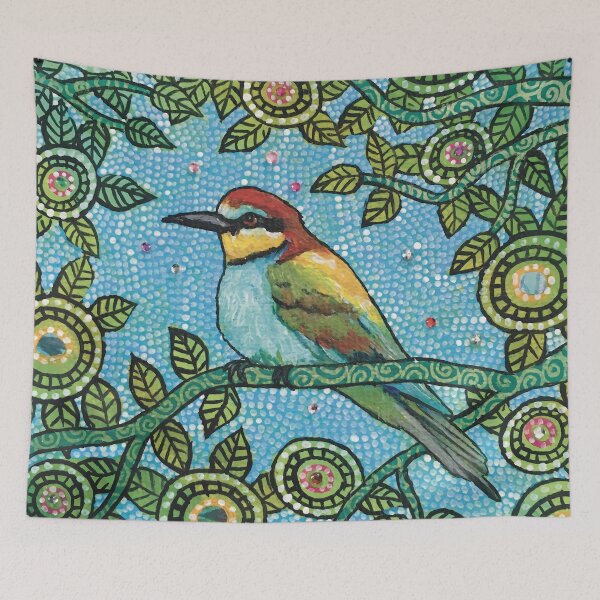 Item preview, Bee-eater sitting on a Flower Branch designed and sold by ManonElmendorp.