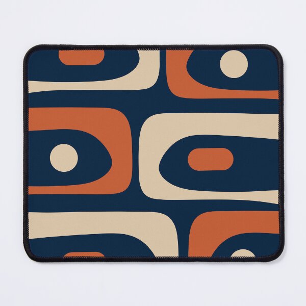 Item preview, Mid Century Modern Abstract Retro Piquet Minimalist Pattern in Mid Mod Navy Blue Burnt Orange Beige designed and sold by kierkegaard.