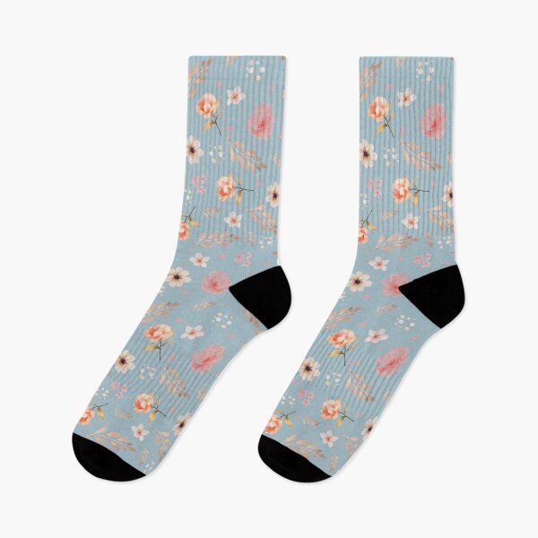 Item preview, Ditsy Flower Pattern On Blue designed and sold by IrisAndIvy.