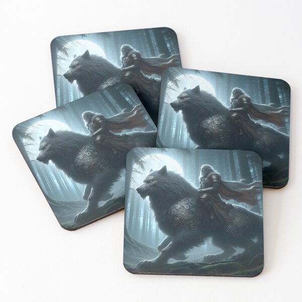 Item preview, Warrior Riding Direwolf designed and sold by GalleryBrisArt.