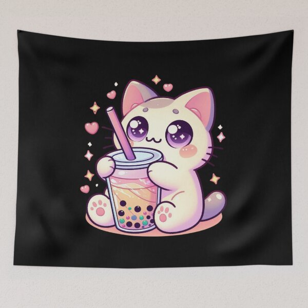 Item preview, Adorable Cat Sipping Boba Tea Cute Bubble Tea Lover  designed and sold by Merchrise.