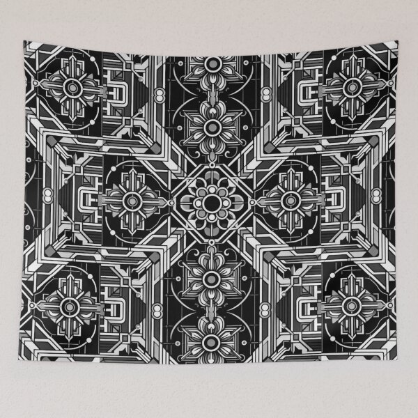 Item preview, Blackwhite geometric decorative desighn  designed and sold by Dogandesighn.