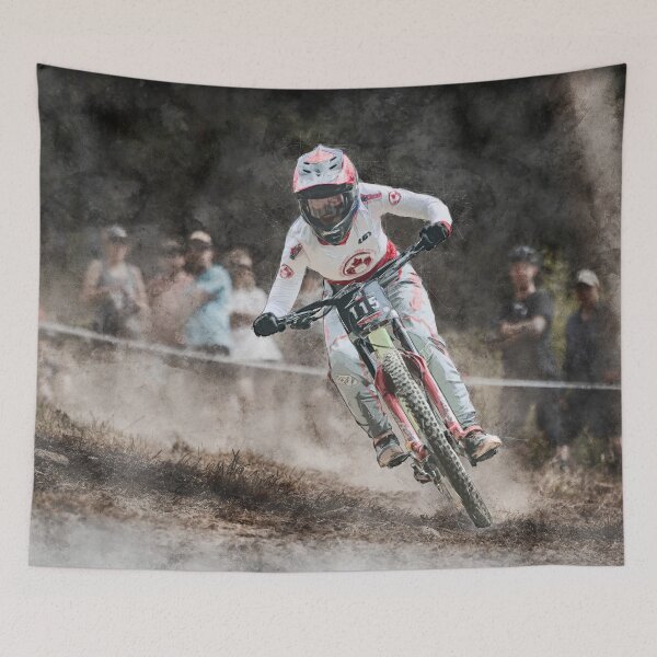 Item preview, Downhill MTB Racing Digital Art Print designed and sold by nahinuke.