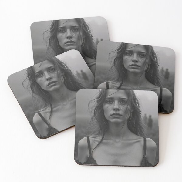 Item preview, Enigmatic Portrait in Foggy Landscape designed and sold by AIGirlsMag.