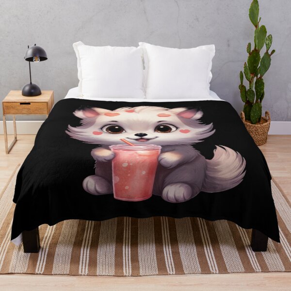 Item preview, Cute Cat Drinking Boba Tea – Bubble Tea Lover Aesthetic designed and sold by Merchrise.