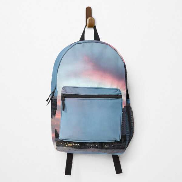 Item preview, A scenic view of the Chao Phraya River in Bangkok at dusk, with several buildings silhouetted against a colorful sky. designed and sold by BARTISTA DESIGN.