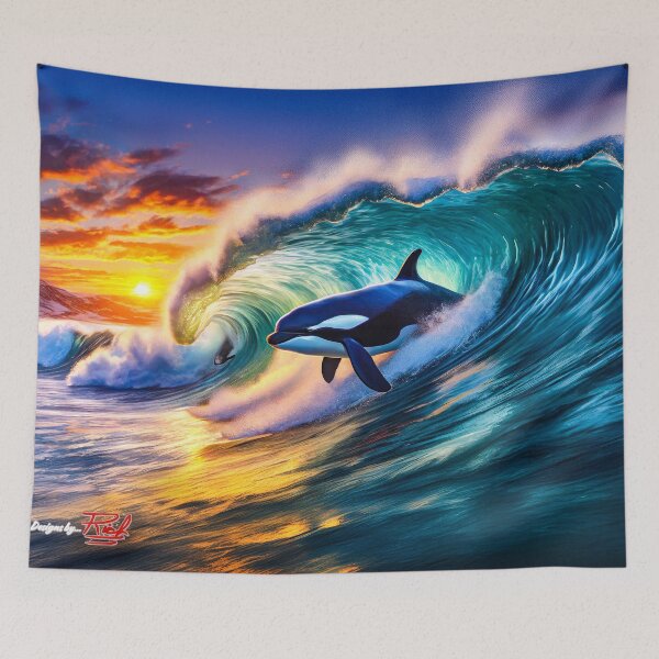 Item preview, Orca Playing In The Waves Design By Rich AMeN Gill designed and sold by RichAMeNGill.