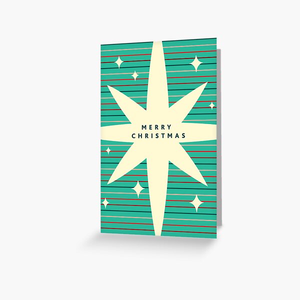 Item preview, Simple Merry Christmas Star Mid Century Greeting with lot's of colors designed and sold by Jdawnink.