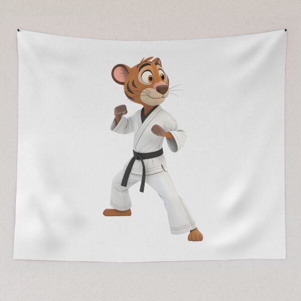 Item preview, cartoon karate and taekwon-do tiger mascot designed and sold by DuskTillDown.