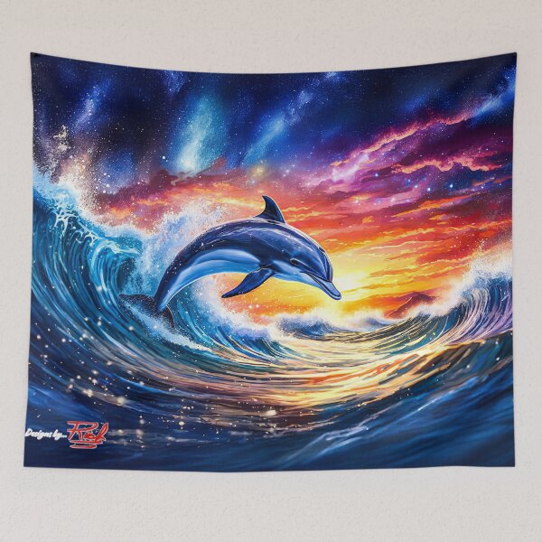 Item preview, Dolphin Playing in The Waves Design By Rich AMeN Gill designed and sold by RichAMeNGill.