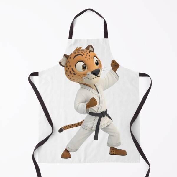 Item preview, cartoon karate and taekwon-do leopard mascot designed and sold by DuskTillDown.