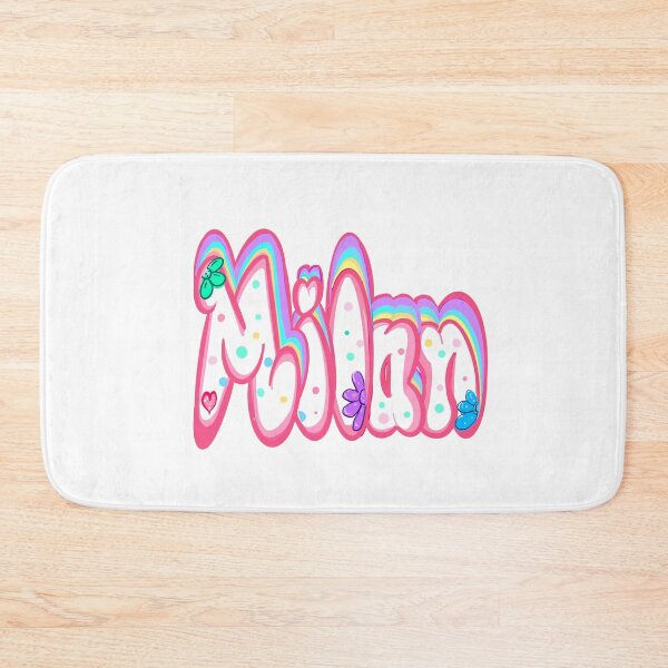 Item preview, Milan popular girls first name in white floral and pastels . Personalized personalised customised name Mila designed and sold by Artonmytee.