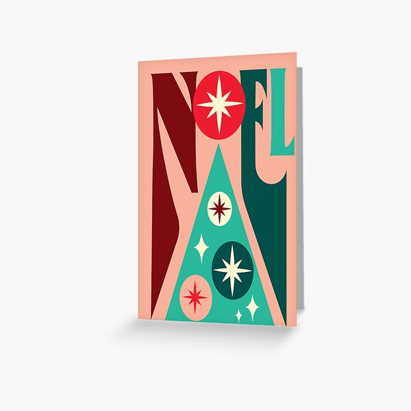 Aperçu de l'œuvre Joyeux Noël, conception de voeux typographique en forme d'arbre de Noël avec étoile créée et vendue par Jdawnink.