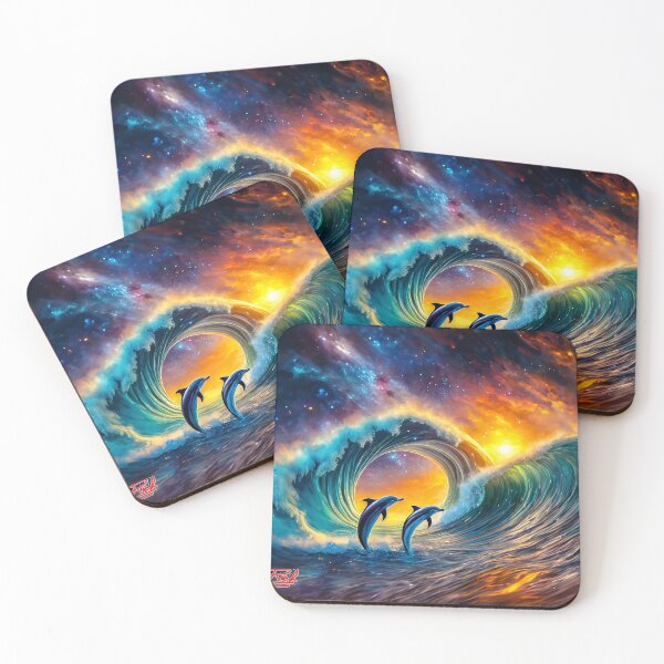 Item preview, Dolphins Playing In Galaxy Surf 02 Design by Rich AMeN Gill designed and sold by RichAMeNGill.