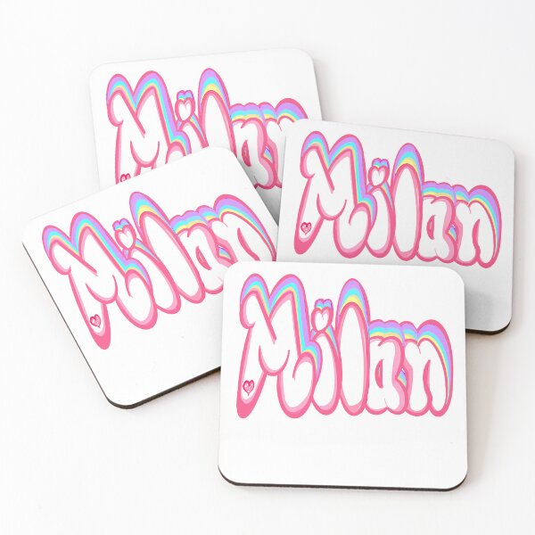 Item preview, Milan popular girls first name in white and pastels . Personalized personalised customised name Milan designed and sold by Artonmytee.