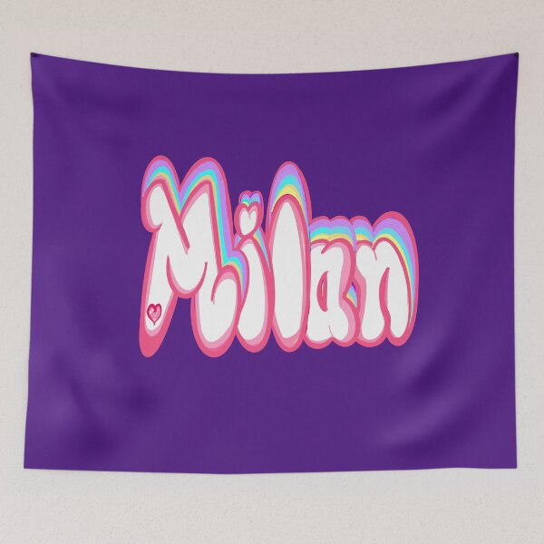 Item preview, Milan popular girls first name in white and pastels . Personalized personalised customised name Milan designed and sold by Artonmytee.