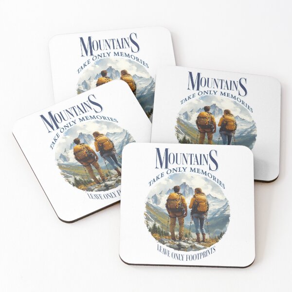 Item preview, A hikers couple in front of the fascinating mounting view designed and sold by HannaArtHeart.