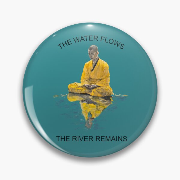 Artikelvorschau, Weisheit des Shaolin-Mönchs – Der Fluss bleibt, buddhistisches Aquarell entworfen und verkauft von Danicus666.