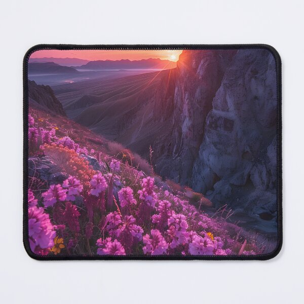 Item preview, Majestic sunrise over vibrant mountain flower valley designed and sold by Artessie.