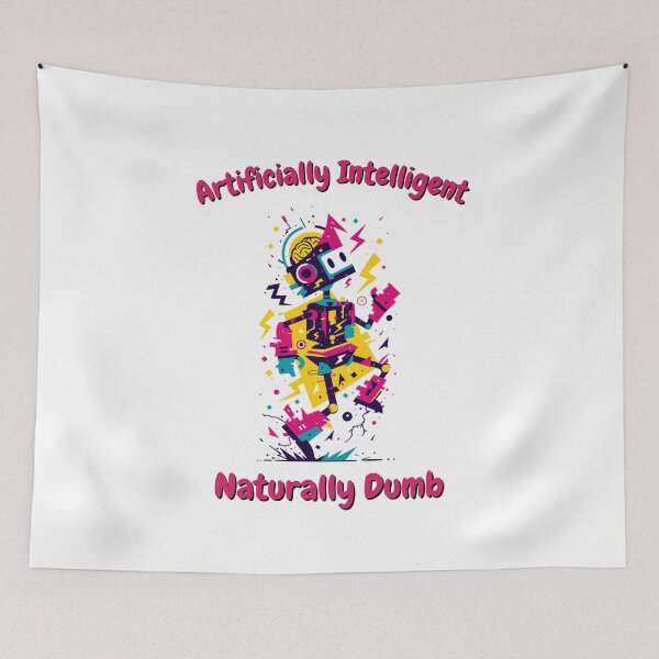 Item preview, Artificially Intelligent, Naturally Dumb – AI Satire & Humor designed and sold by SADStyleDesigns.