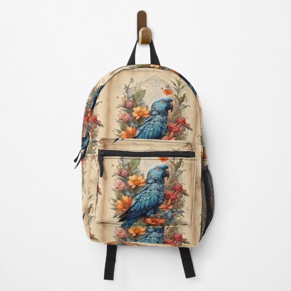 Item preview, Parrot with flowers, vintage, jungle theme, cute animals designed and sold by Coolparrotgirl.