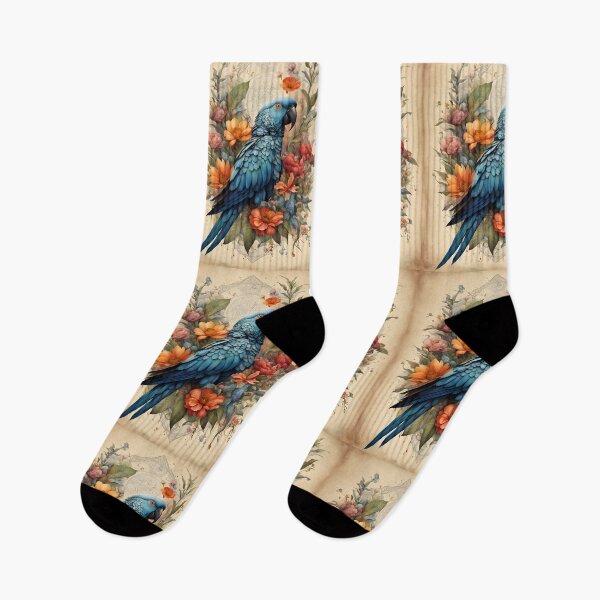 Item preview, Parrot with flowers, vintage, jungle theme, cute animals designed and sold by Coolparrotgirl.