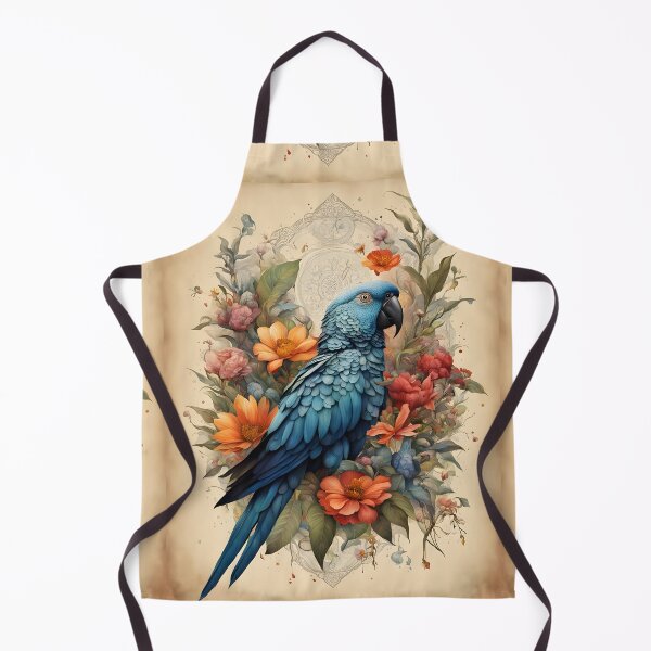Item preview, Parrot with flowers, vintage, jungle theme, cute animals designed and sold by Coolparrotgirl.