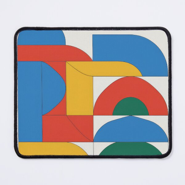 Item preview, A modern wallpaper design featuring vibrant geometric patterns with circles, triangles, and bold colors creating a dynamic abstract composition designed and sold by paratynka.