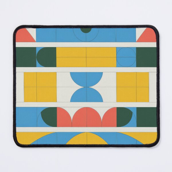 Item preview, A modern wallpaper design featuring vibrant geometric patterns with circles, triangles, and bold colors creating a dynamic abstract composition designed and sold by paratynka.