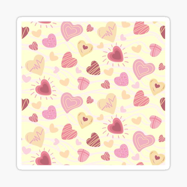 Item preview, Sweetheart Doodles - Playful Heart Pattern on Soft Cream Fabric Design designed and sold by Nouveaupattern.