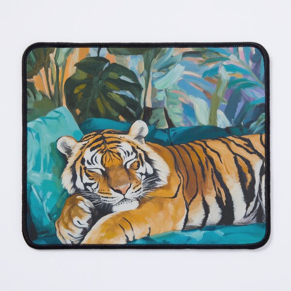 Item preview, Sleeping Tiger Maximalist ART, Tropical Jungle, Big Cats designed and sold by XYZnewDesigns.