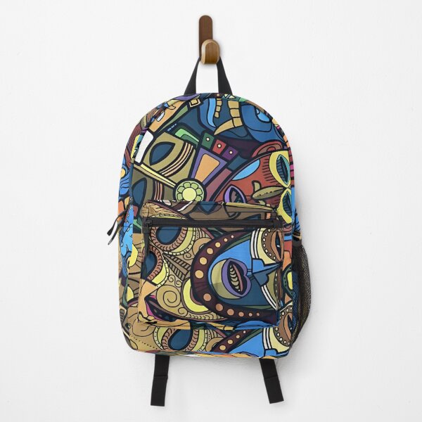 Item preview, Colorful Tribal Mask Pattern – Abstract Ethnic-Inspired Art by Vivaan Studio designed and sold by Vivaan Studio.
