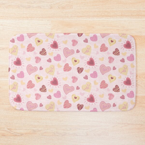 Item preview, Love Note Hearts - Soft Doodle Pattern on Rose Pink Fabric Design designed and sold by Nouveaupattern.