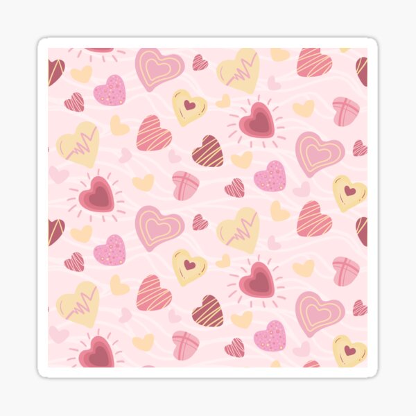 Item preview, Love Note Hearts - Soft Doodle Pattern on Rose Pink Fabric Design designed and sold by Nouveaupattern.