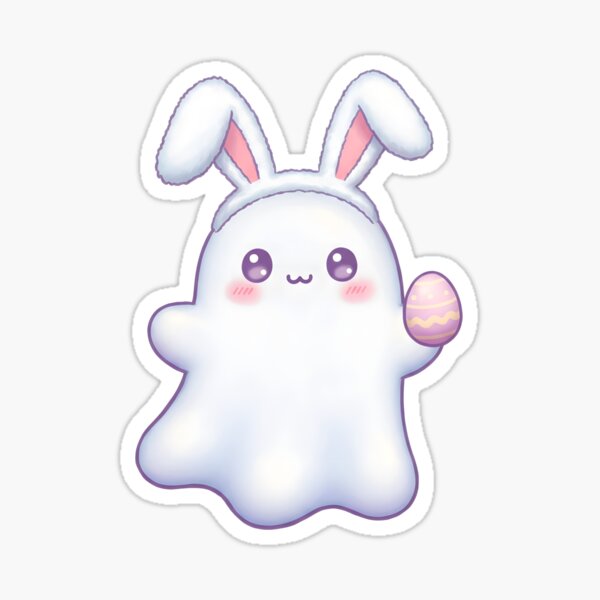 Artikel-Vorschau von Kawaii Geist mit Hasenohren – Süßes Ostergeister-Design, designt und verkauft von AndRicDesigns.