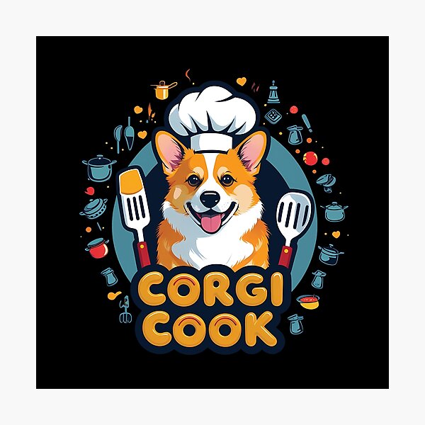 Vista previa del artículo con la obra «Cocinero Corgi», diseñado y vendido por zoughlal.