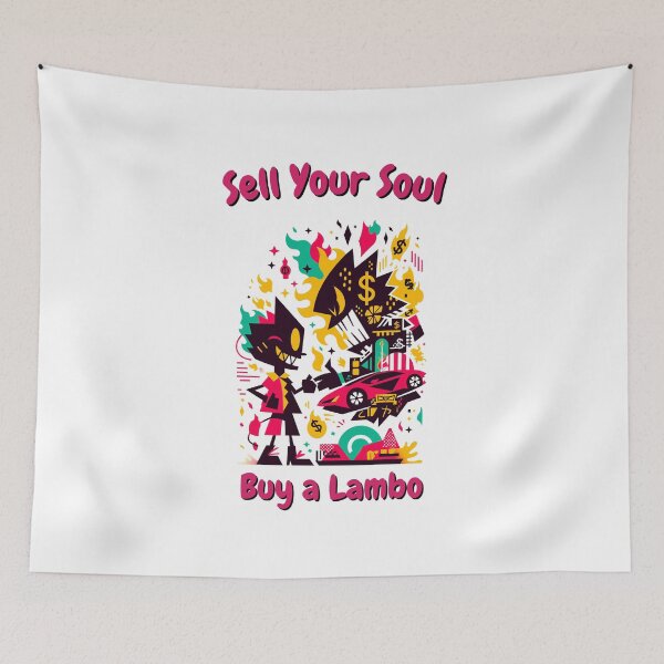 Item preview, Sell Your Soul, Buy a Lambo – Dark Humor & Capitalism Satire designed and sold by SADStyleDesigns.