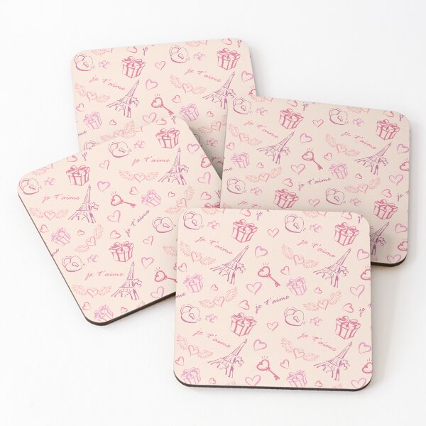 Item preview, Parisian Love Doodles - Romantic Symbols on Soft Pink Fabric Design designed and sold by Nouveaupattern.