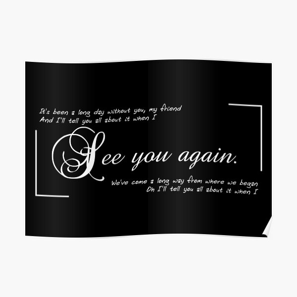 See You Again Posters Redbubble - see you again piano roblox id