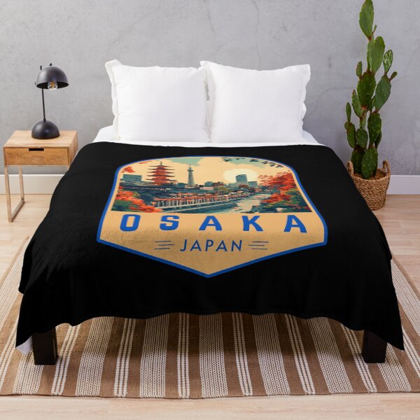 Item preview, Osaka in Japan Retro Travel Art Badge designed and sold by MaateoDesign.