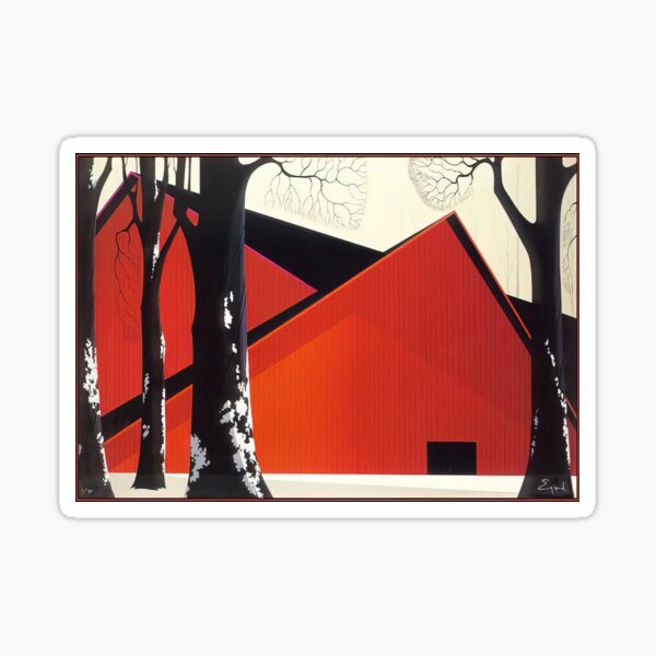 Item preview, Eyvind Earle - The Great Red Barn designed and sold by htanart.