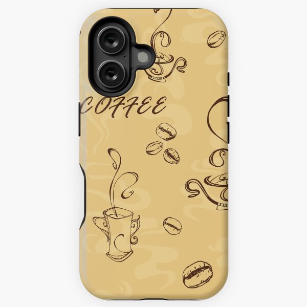 Item preview, Coffee Sketch & Steam - Vintage Cafe Doodle on Warm Cream Fabric designed and sold by Nouveaupattern.