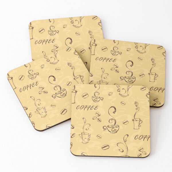 Item preview, Coffee Sketch & Steam - Vintage Cafe Doodle on Warm Cream Fabric designed and sold by Nouveaupattern.