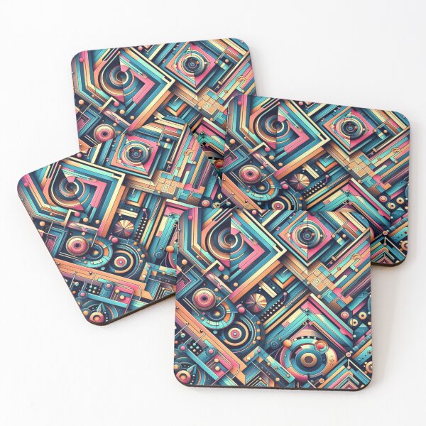Item preview, Geometric décorative abstract design with neon colors designed and sold by Dogandesighn.