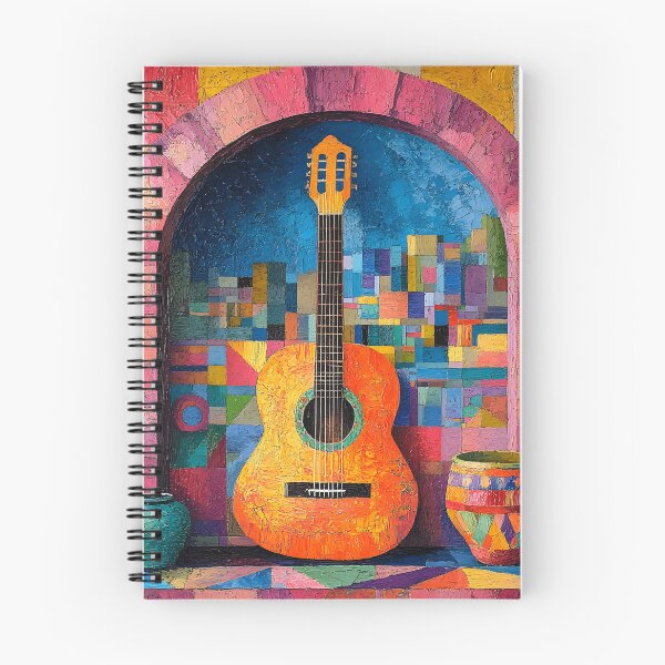 Item preview, Vibrant Guitar Amid Colorful Textured Background Art designed and sold by Artessie.