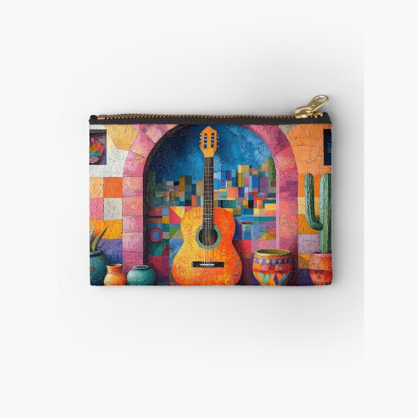 Item preview, Vibrant Guitar Amid Colorful Textured Background Art designed and sold by Artessie.