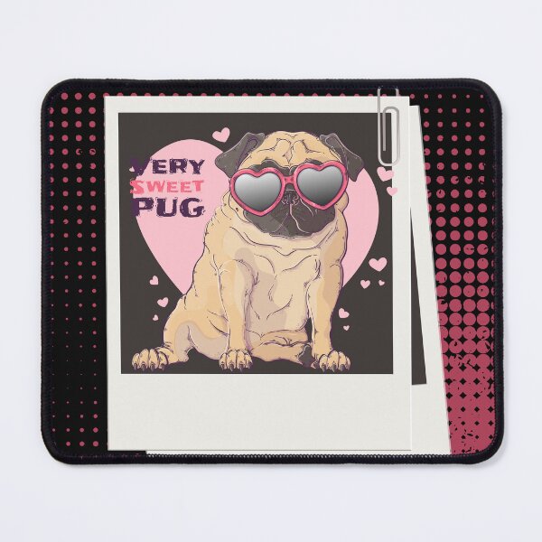 Item preview, Pug dog wearing glasses. designed and sold by MGfashionnew.